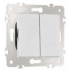 Выключатель проходной двухклавишный без рамки arte milano 203 203.32-2.silver